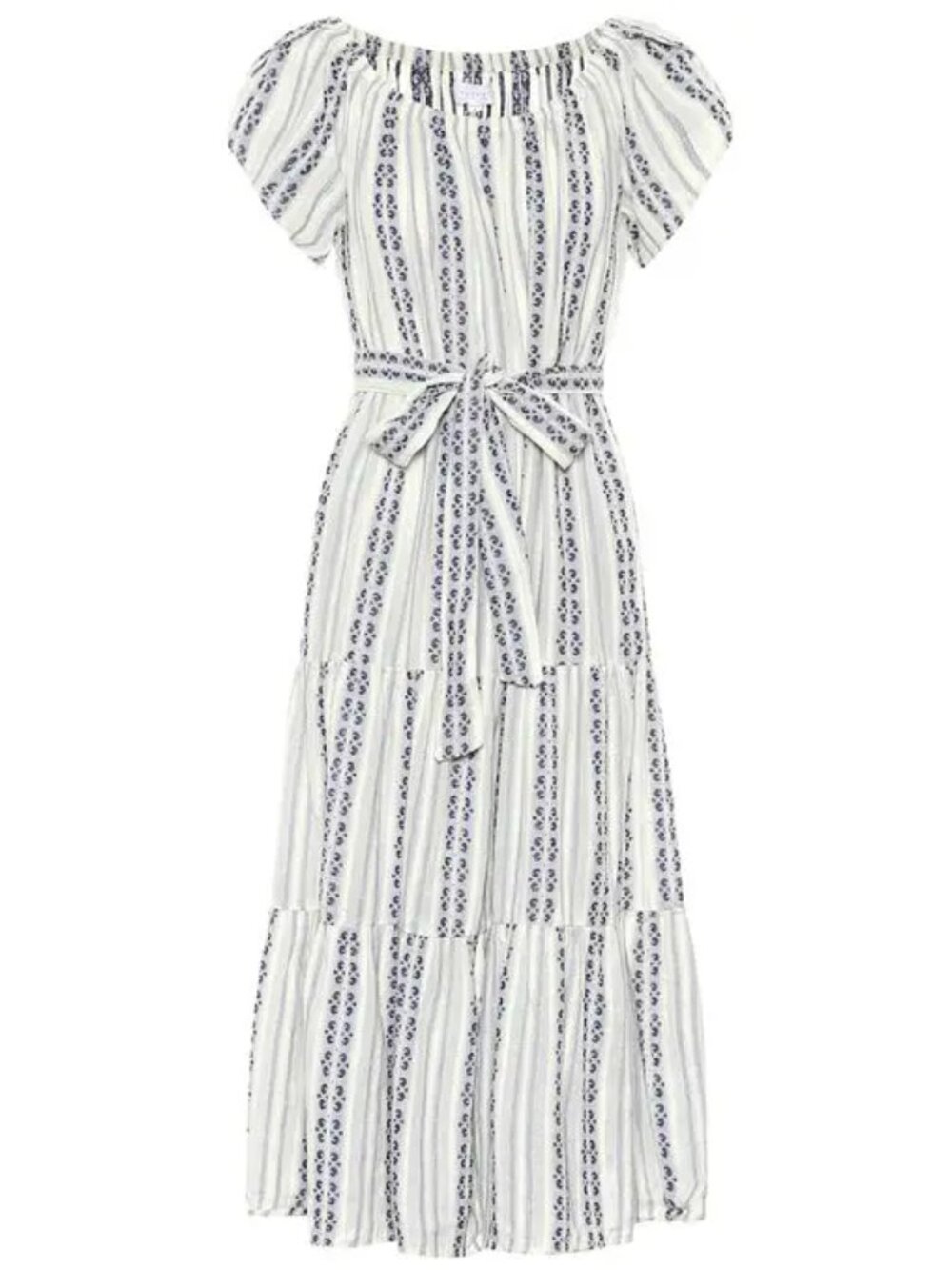 Velvet by Graham & Spence Tian striped cotton midi dress Blue and White